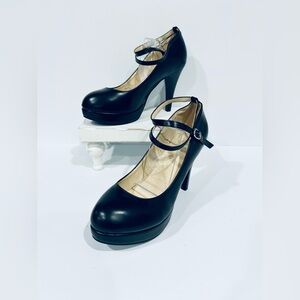 Women's Ankle Cross Strap Pumps Platform